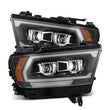 Load image into Gallery viewer, AlphaRex 19-22 Dodge Ram 1500 LUXX LED Proj Headlights Black w/Seq Activation Light/Seq Signal/DRL - Main Product View
