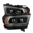 Load image into Gallery viewer, AlphaRex 19-22 Ram 1500 LUXX LED Projector Headlights Alpha Black - Main Product View