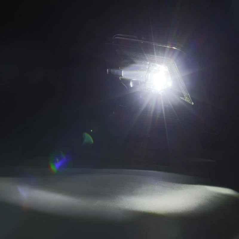 AlphaRex 19-23 Chevrolet Silverado 2500/3500HD DoubleTap Dual Color LED Projector Fog Lights - Back View
