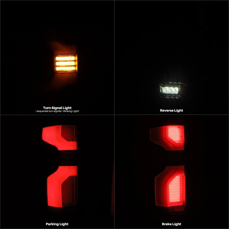 AlphaRex 19-24 Chevy Silverado 1500 / 20-24 2500HD/3500HD LUXX-Series LED Tail Lights Alpha Black - Installation View