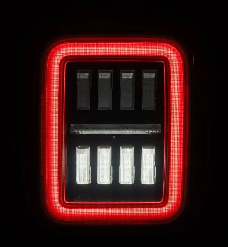 AlphaRex 19-24 Jeep Gladiator JT Nova-Series Prismatic LED Tail Lights - Alpha-Black - Installation View
