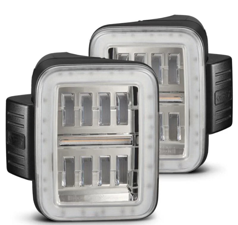 AlphaRex 19-24 Jeep Gladiator JT Nova-Series Prismatic LED Tail Lights - Chrome - Main Product View