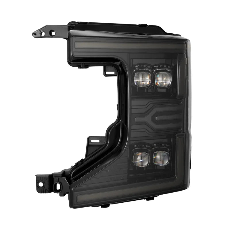 AlphaRex 20-22 Ford F-250/350/450 SD NOVA-Series LED Proj Headlights Alpha-Bk w/Acv Light SS & SBDRL - Side View