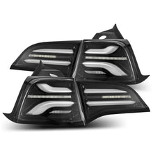 Load image into Gallery viewer, AlphaRex 20-22 Tesla Model Y PRO-Series LED Tail Lights Jet Black w/Seq Sig - Main Product View