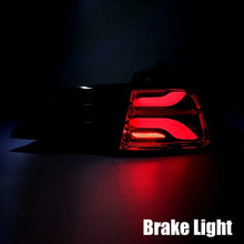 Load image into Gallery viewer, AlphaRex 20-22 Tesla Model Y PRO-Series LED Tail Lights Red Smoke w/Seq Sig - Back View