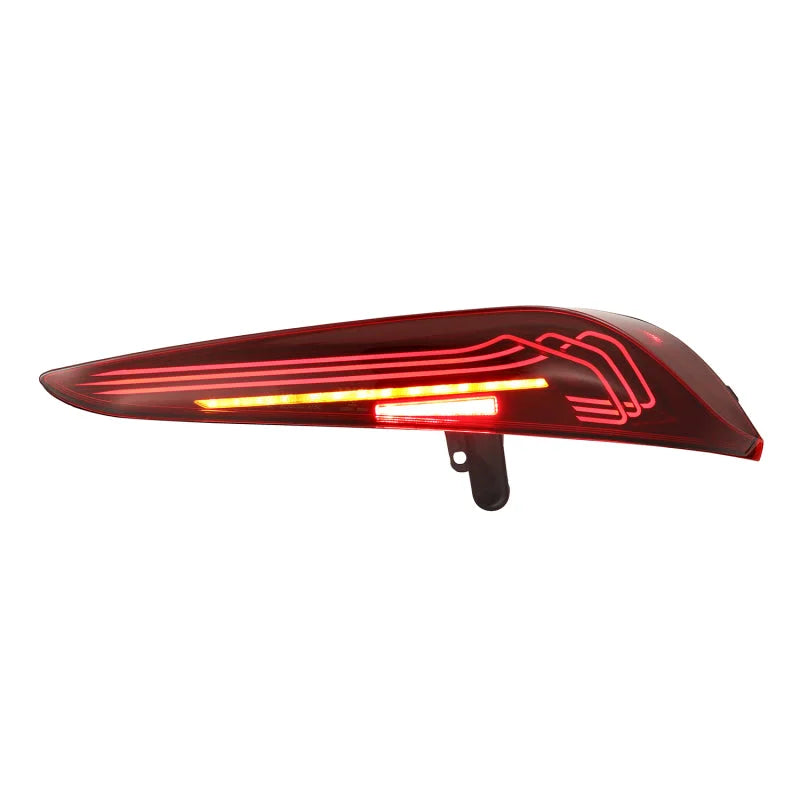 AlphaRex 20-24 Toyota Supra LUXX-Series Laser Style LED Tail Lights Black-Red - Side View