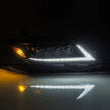 Load image into Gallery viewer, AlphaRex 2011+ Toyota Sienna NOVA LED Proj Headlights Plank Style Black w/Activ Light/Seq Signal/DRL - Back View