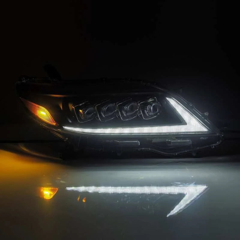 AlphaRex 2011+ Toyota Sienna NOVA LED Proj Headlights Plank Style Black w/Activ Light/Seq Signal/DRL - Back View