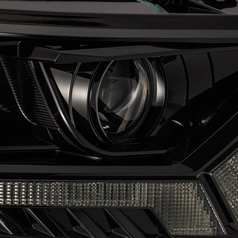AlphaRex 2019+ Ford Ranger PRO-Series Proj Headlights Plank Style Alpha Black w/Seq Signal/DRL - Installation View