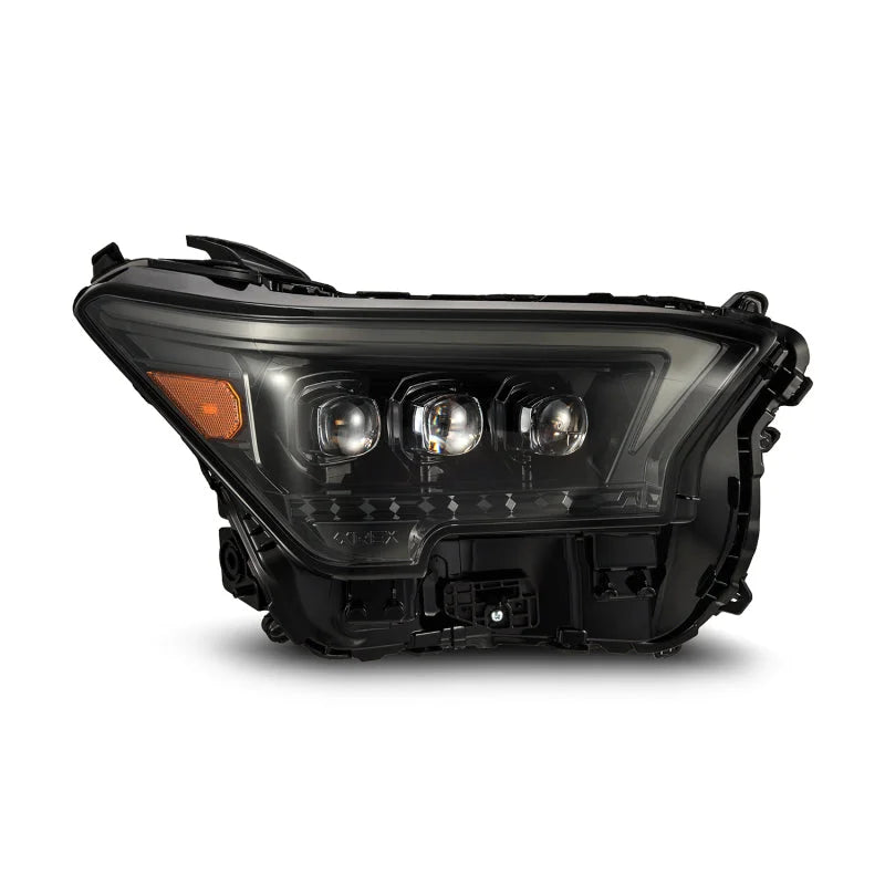 AlphaRex 2024+ Toyota Tacoma NOVA-Series LED Proj Headlights Alpha-Blk w/Actv Light & Seq. Sig + DRL - Back View