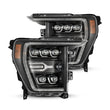 Load image into Gallery viewer, AlphaRex 21-22 Ford F-150 NOVA LED Proj Headlights Plank Style Blk w/Activ Light/Seq Signal - Main Product View
