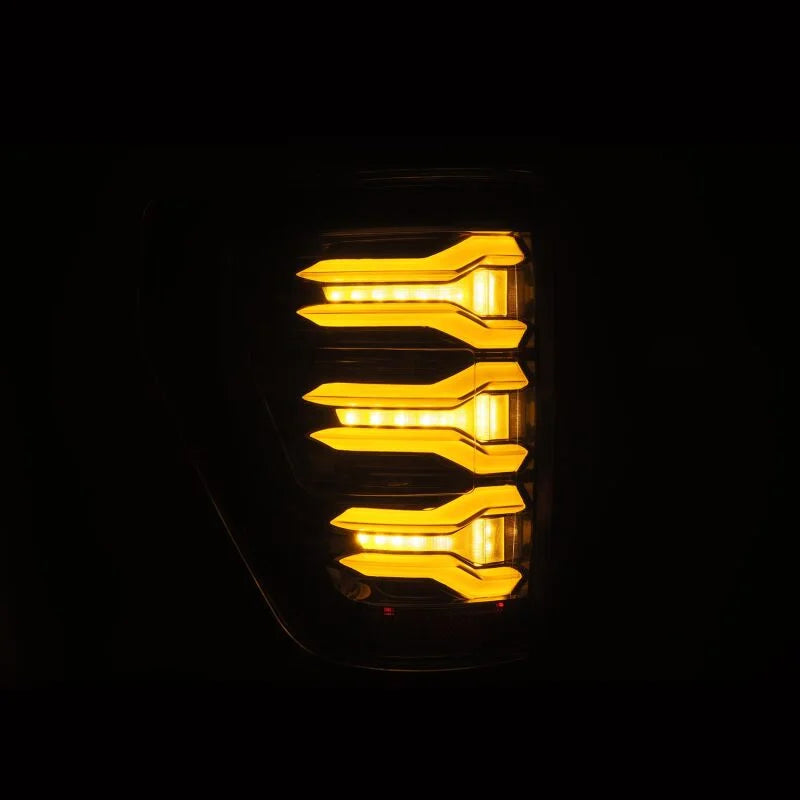 AlphaRex 21-22 Ford F150 LUXX LED Projector Tail Lights - Alpha-Black - Back View