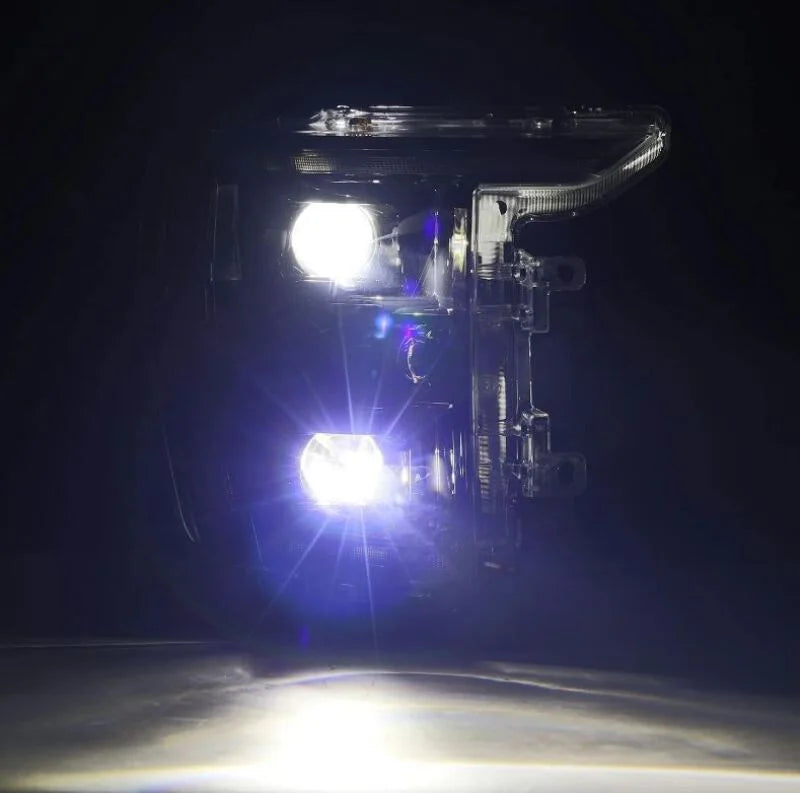 AlphaRex 21-22 Ford F150 Luxx-Series Projector Headlights Alpha-Black w/Activ Light/Seq Signal - Side View