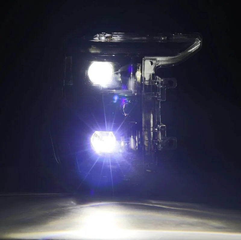 AlphaRex 21-22 Ford F150 Luxx-Series Projector Headlights Black w/Activ Light/Seq Signal - Side View