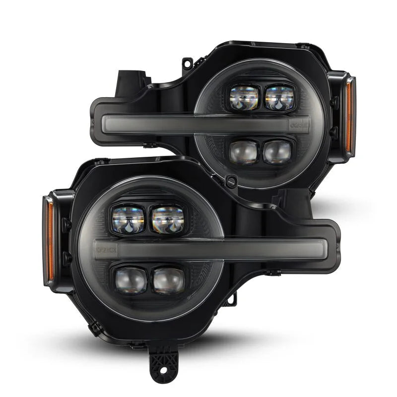 AlphaRex 21-23 Ford Bronco NOVA LED Proj Headlights Alpha-Black w/Activ Light/Seq Signal/DRL - Main Product View