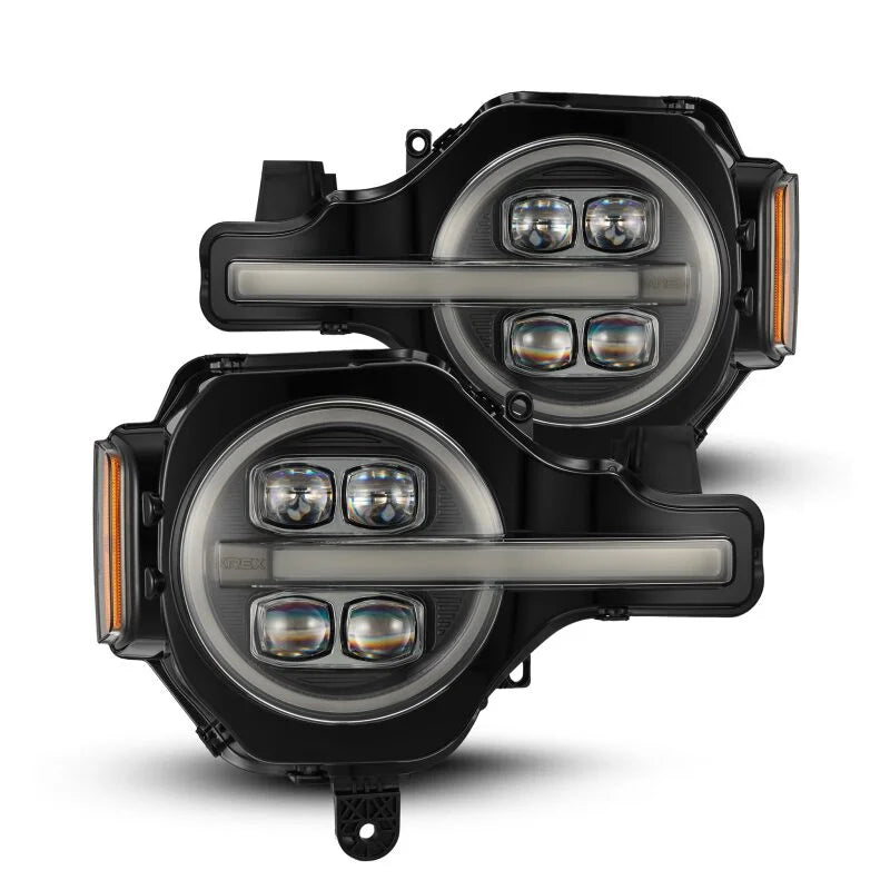 AlphaRex 21-23 Ford Bronco NOVA LED Projector Headlights Black - Main Product View