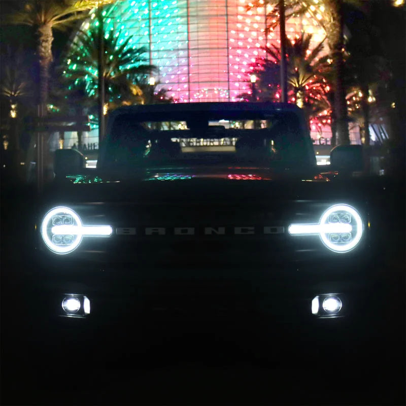 AlphaRex 21-23 Ford Bronco NOVA LED Projector Headlights Black - Additional View 9