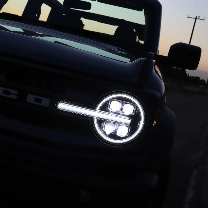 AlphaRex 21-23 Ford Bronco NOVA LED Projector Headlights Black - Additional View 11