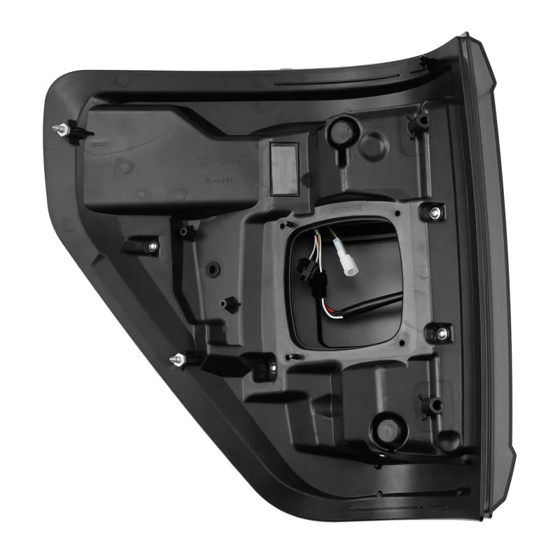 AlphaRex 21-23 Ford F-150 LUXX LED Taillights - Alpha-Black w/ BLIS - Side View