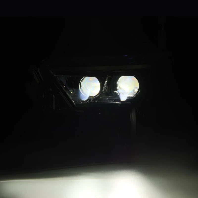 AlphaRex 22-23 Toyota Tundra LUXX-Series Headlights Black w/White DRL - Req 810029 OR 810030 - Back View