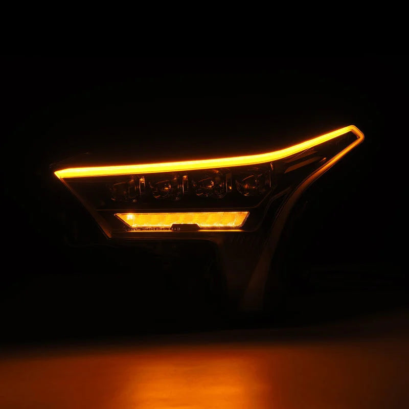 AlphaRex 22-23 Toyota Tundra NOVA-Series Headlights Black w/Amber DRL - Req 810029 OR 810030 - Back View