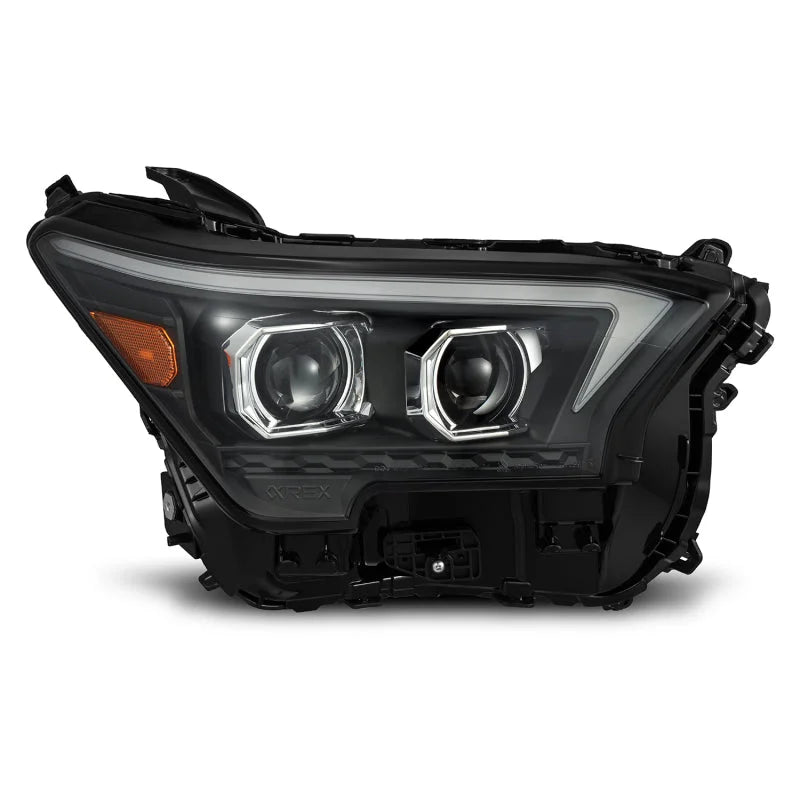 AlphaRex 23-24 Toyota Tacoma LUXX-Series LED Proj Headlights Blk w/Actv Light & Seq. Sig + DRL - Back View