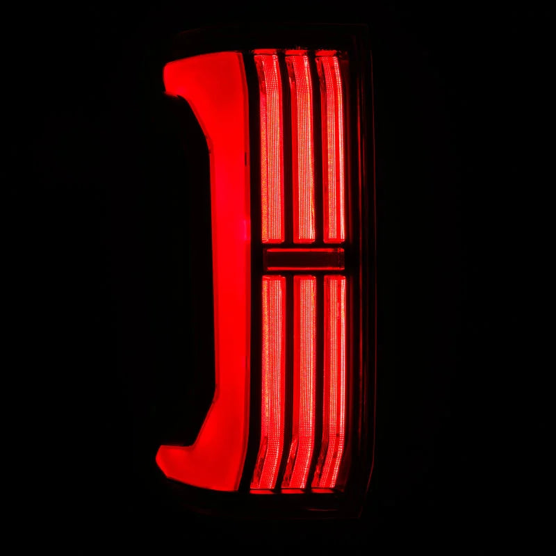 AlphaRex 24-25 Toyota Tacoma NOVA-Series LED Prismatic Tail Lights - Black Red - Side View