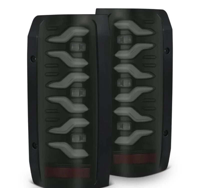 AlphaRex 87-96 Ford Bronco/F-150 Luxx-Series LED Tail Lights - Black - Main Product View