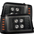 Load image into Gallery viewer, AlphaRex 92-96 Ford F-Series/Bronco NOVA-Series LED Proj Headlight Alpha-Bk w/Actv Light SS &amp; SBDRL - Main Product View