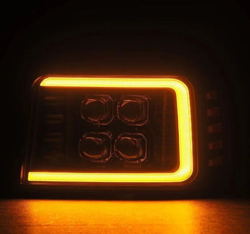 AlphaRex 92-96 Ford F-Series/Bronco NOVA-Series LED Proj Headlight Bk w/Actv Light SeqSig & SBDRL - Additional View 5