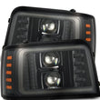 Load image into Gallery viewer, AlphaRex 92-96 Ford F-Series/Bronco PRO-Series Proj Headlights Alpha-Blk w/Seq. Sig &amp; DRL - Main Product View