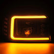 Load image into Gallery viewer, AlphaRex 92-96 Ford F-Series/Bronco PRO-Series Proj Headlights Alpha-Blk w/Seq. Sig &amp; DRL - Side View