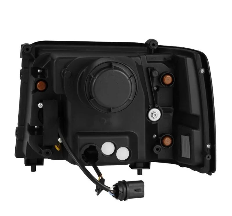 AlphaRex 92-96 Ford F-Series/Bronco PRO-Series Proj Headlights Alpha-Blk w/Seq. Sig & DRL - Installation View