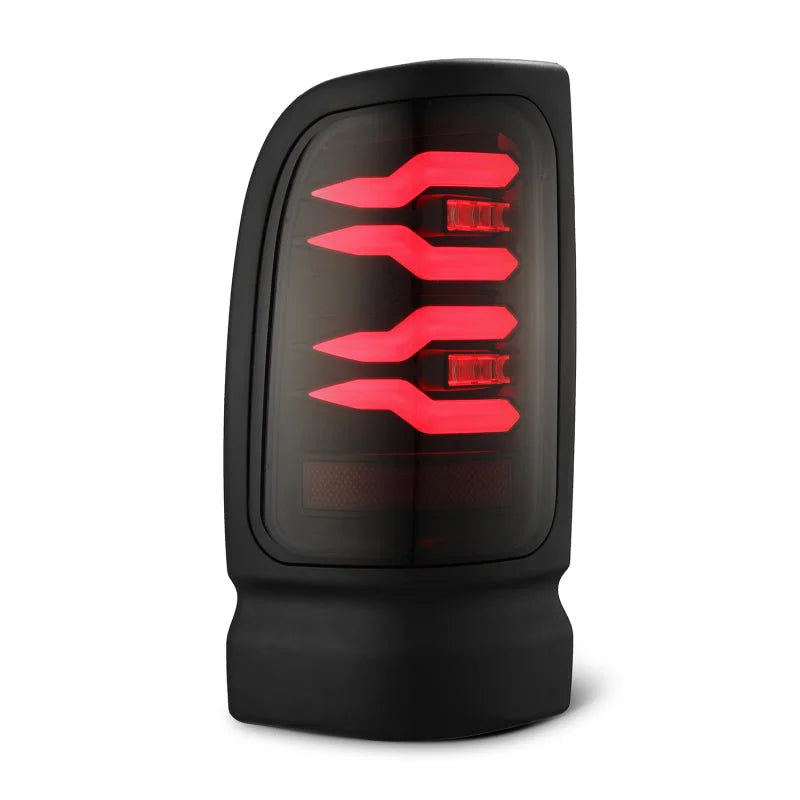 AlphaRex 94-01 Dodge Ram 1500/2500/3500 LUXX-Series LED Tail Lights - Black/Red - Side View