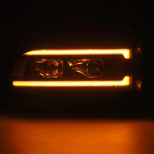 Load image into Gallery viewer, AlphaRex 94-01 RAM 1500 LUXX LED Proj Headlights Blk w/Activ Light/Seq Signal/SB DRL - Side View