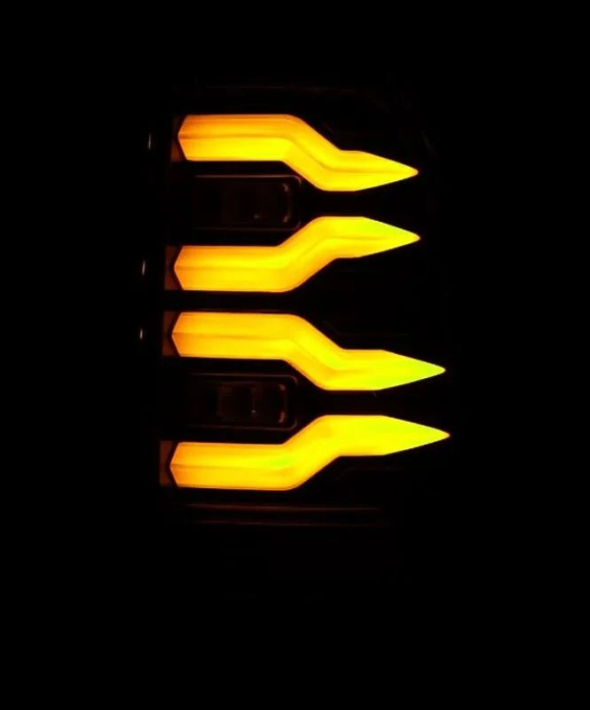 AlphaRex 97-03 Ford F150 / 99-16 Ford F250/F350/F450/F550 LUXX-Series LED Tail Lights - Alpha-Black - Back View