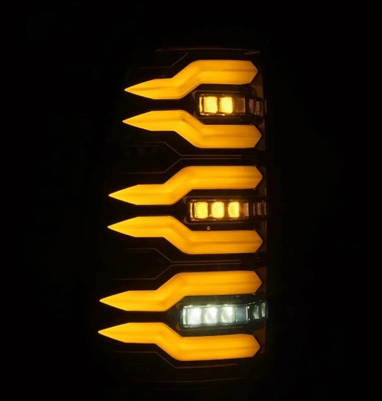 AlphaRex 99-06 Chevrolet Silverado/99-06 GMC Sierra LUXX-Series LED Tail Lights - Black - Back View