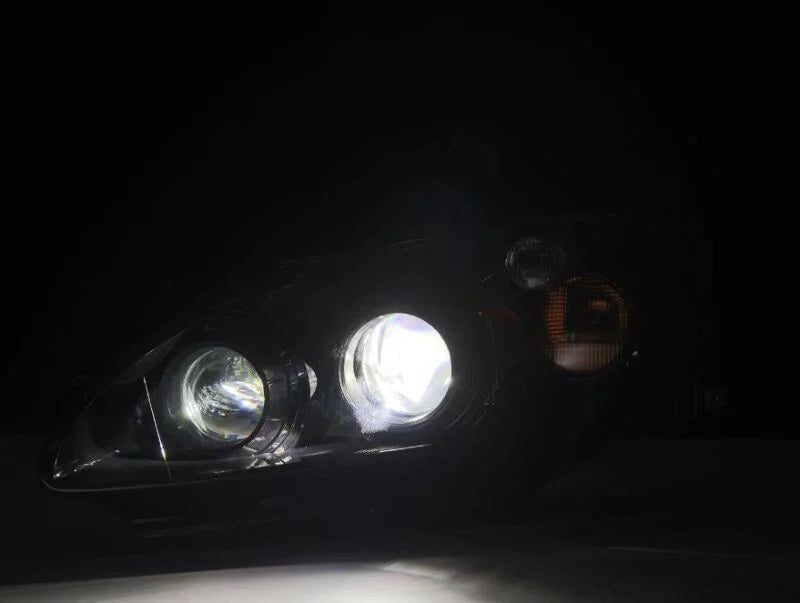 AlphaRex 99-09 Honda S2000 LUXX-Series Projector LED Headlights - Alpha-Black - Side View