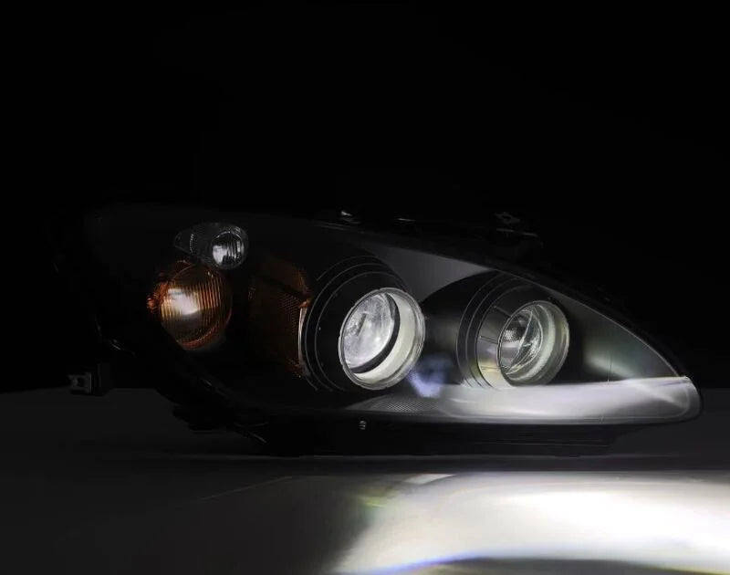 AlphaRex 99-09 Honda S2000 LUXX-Series Projector LED Headlights - Black - Side View