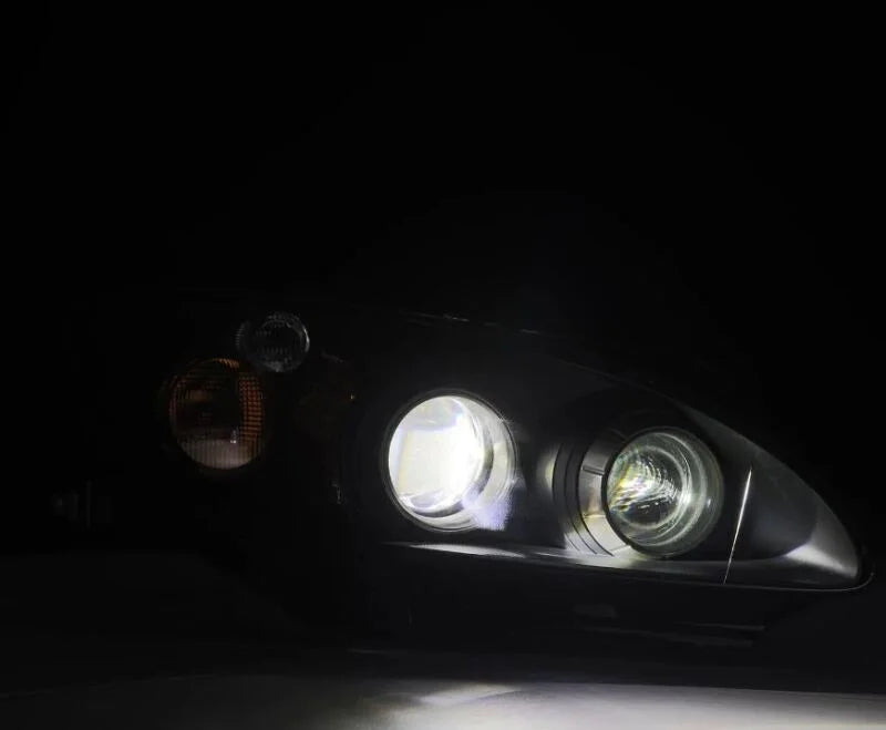AlphaRex 99-09 Honda S2000 LUXX-Series Projector LED Headlights - Black - Back View
