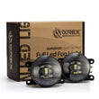 Load image into Gallery viewer, AlphaRex Universal Acura/Ford/Honda/Subaru/Nissan DoubleTap Dual Color LED Proj Fog Lights - Wt/Ambr - Main Product View