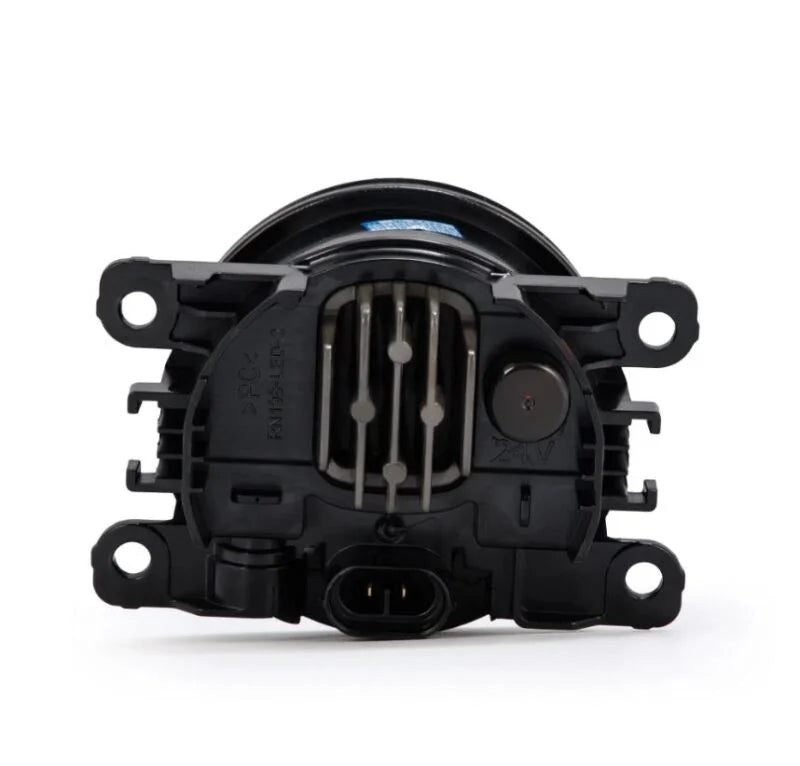 AlphaRex Universal Acura/Ford/Honda/Subaru/Nissan DoubleTap Dual Color LED Proj Fog Lights - Wt/Ambr - Back View