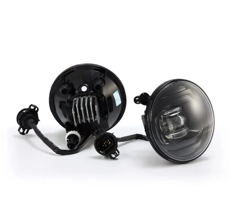 AlphaRex Universal Chevrolet/GMC/Pontiac DoubleTap Dual Color LED Projector Fog Lights - White/Amber - Side View
