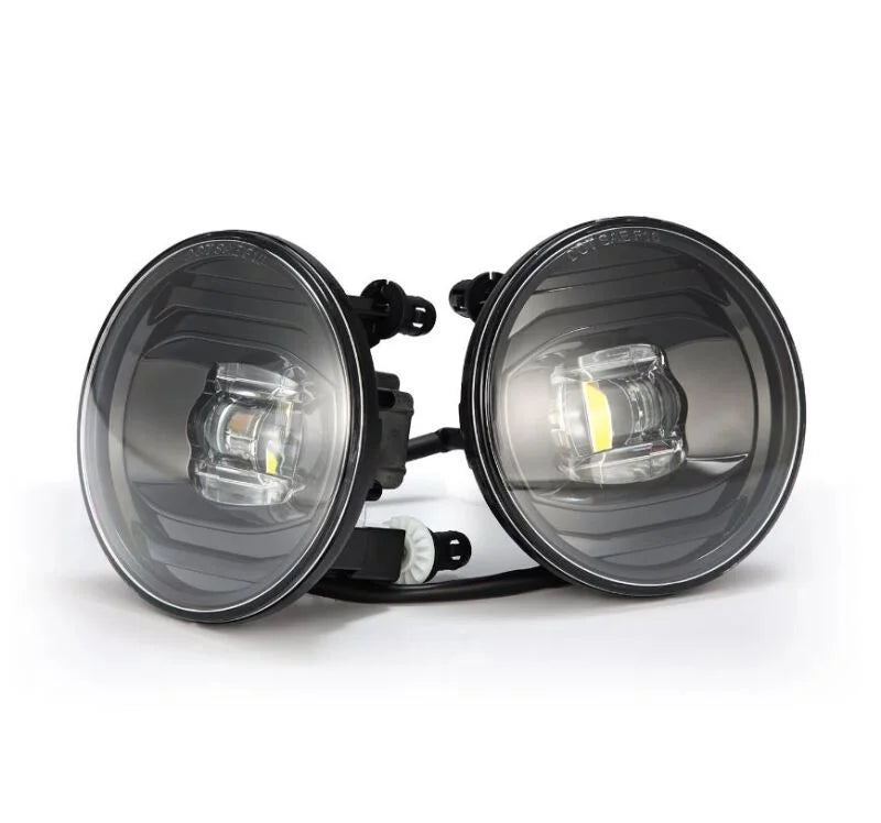 AlphaRex Universal Chevrolet/GMC/Pontiac DoubleTap Dual Color LED Projector Fog Lights - White/Amber - Installation View