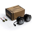 Load image into Gallery viewer, AlphaRex Universal Chrysler/Dodge/Hummer/Jeep DoubleTap Dual Color LED Proj Fog Lights - White/Amber - Back View