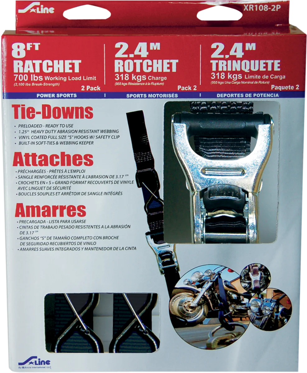 Ancra Tie-Down - Heavy Duty - Black XR108-2P - Side View