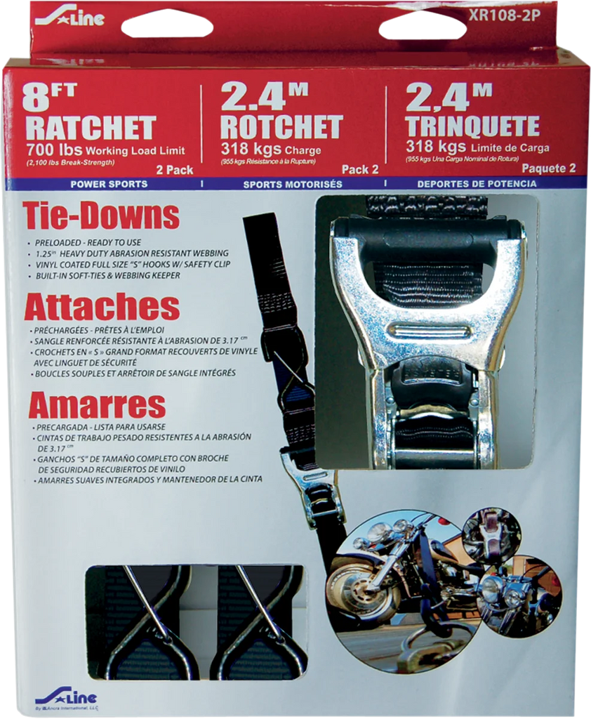 Ancra Tie-Down - Heavy Duty - Black XR108-2P - Side View