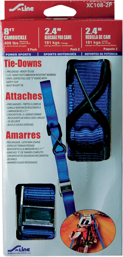 Ancra Tie-Down - Heavy Duty - Blue XC108-2P - Side View