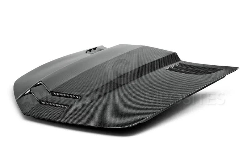 Anderson Composites 10-13 Chevy Camaro TT-Style Carbon Fiber Hood - Installation View