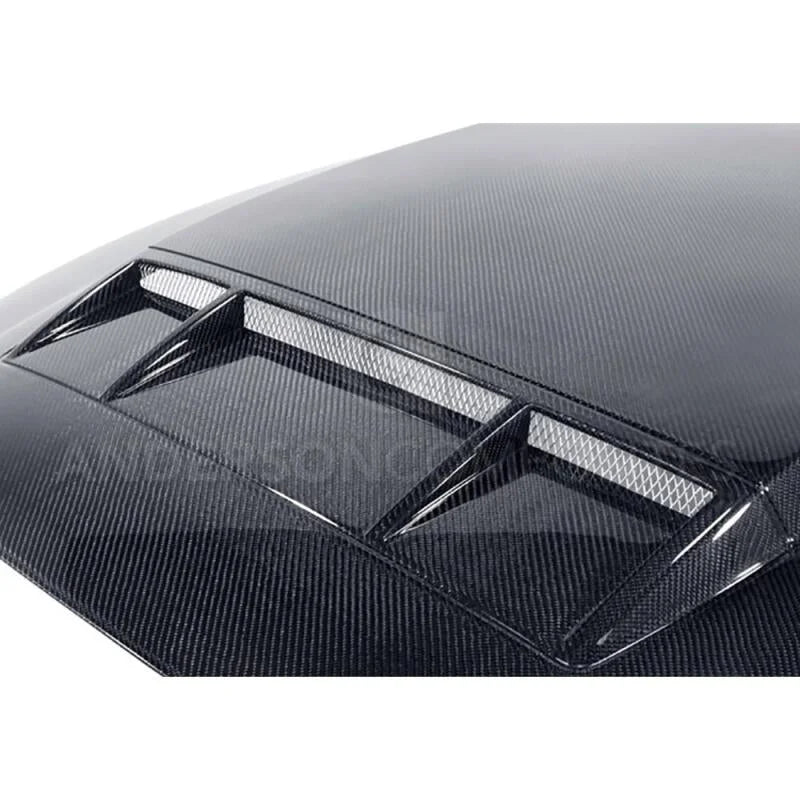 Anderson Composites 10-14 Ford Mustang/Shelby GT500 and 2013-2014 GT/V6 Ram Air Type-CR Hood - Installation View